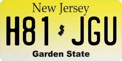 NJ license plate H81JGU