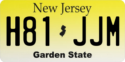 NJ license plate H81JJM