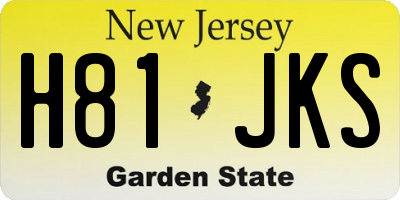 NJ license plate H81JKS
