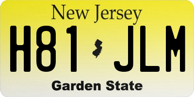 NJ license plate H81JLM