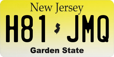 NJ license plate H81JMQ