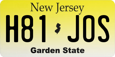 NJ license plate H81JOS
