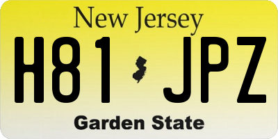 NJ license plate H81JPZ