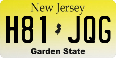 NJ license plate H81JQG