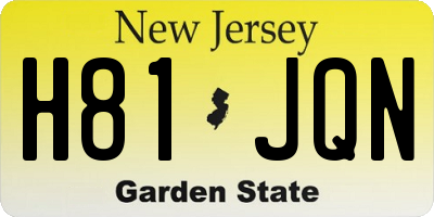 NJ license plate H81JQN