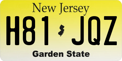 NJ license plate H81JQZ