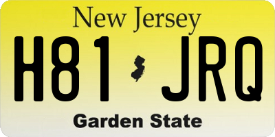 NJ license plate H81JRQ