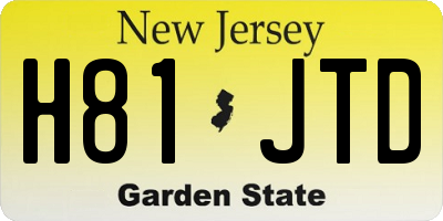 NJ license plate H81JTD