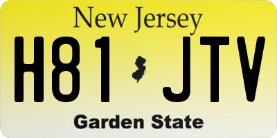NJ license plate H81JTV