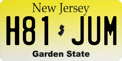 NJ license plate H81JUM