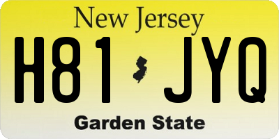 NJ license plate H81JYQ