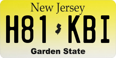 NJ license plate H81KBI