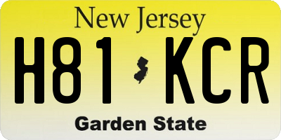 NJ license plate H81KCR
