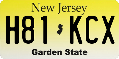 NJ license plate H81KCX