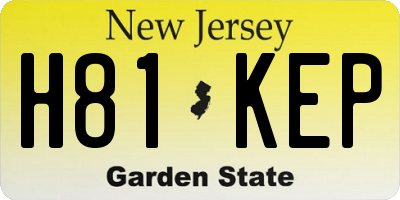 NJ license plate H81KEP