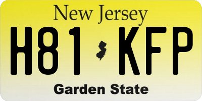 NJ license plate H81KFP