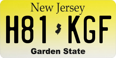 NJ license plate H81KGF