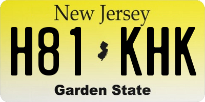 NJ license plate H81KHK