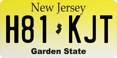 NJ license plate H81KJT