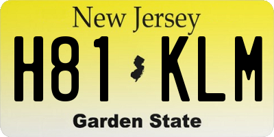 NJ license plate H81KLM