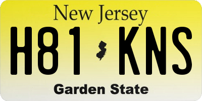 NJ license plate H81KNS