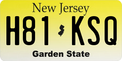 NJ license plate H81KSQ