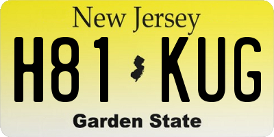NJ license plate H81KUG