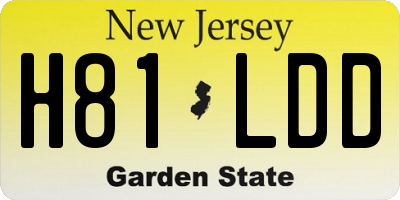 NJ license plate H81LDD