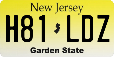 NJ license plate H81LDZ