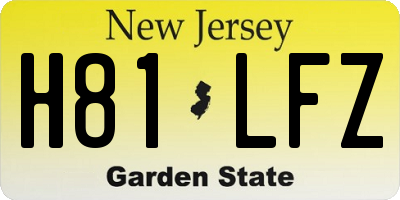 NJ license plate H81LFZ