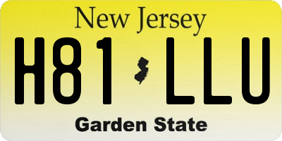 NJ license plate H81LLU
