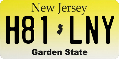 NJ license plate H81LNY