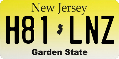 NJ license plate H81LNZ