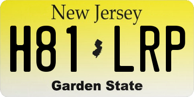NJ license plate H81LRP