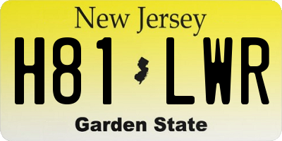 NJ license plate H81LWR