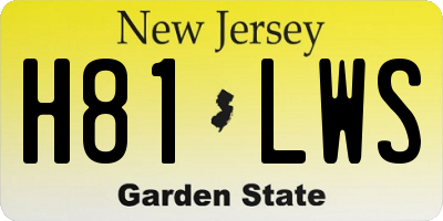 NJ license plate H81LWS
