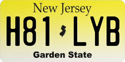 NJ license plate H81LYB