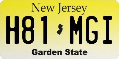 NJ license plate H81MGI