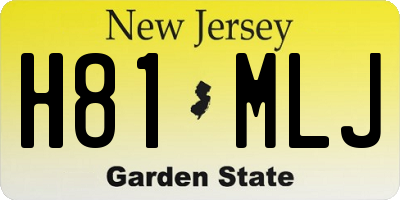 NJ license plate H81MLJ