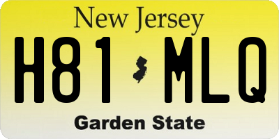 NJ license plate H81MLQ
