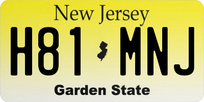 NJ license plate H81MNJ