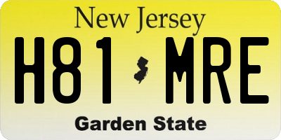 NJ license plate H81MRE