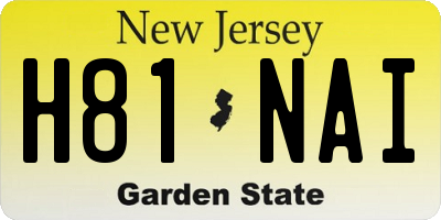 NJ license plate H81NAI