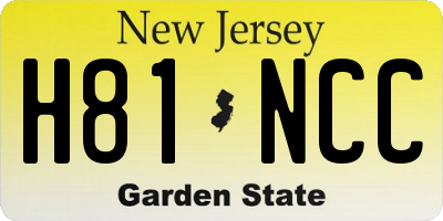 NJ license plate H81NCC