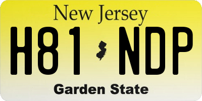 NJ license plate H81NDP