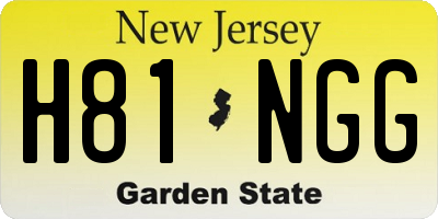 NJ license plate H81NGG
