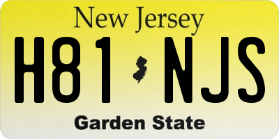 NJ license plate H81NJS
