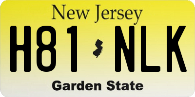 NJ license plate H81NLK