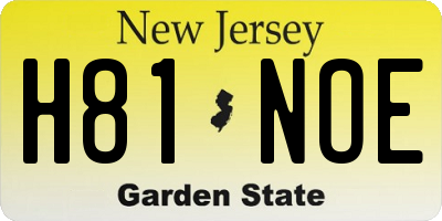 NJ license plate H81NOE