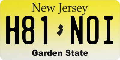 NJ license plate H81NOI